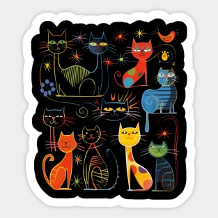 Mid-Century Modern CAT Mats Sticker